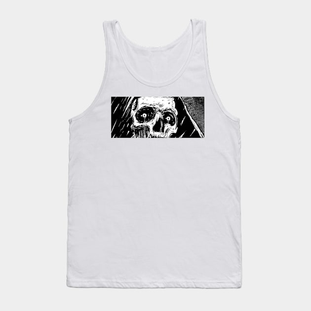 Crying Skull Black and White Art Tank Top by DeathAnarchy